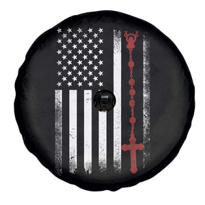 American Flag Rosary Catholic Cross Spare Tire Cover TS10 Print Your Wear