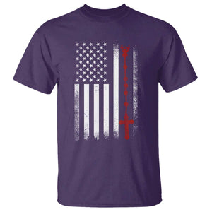 American Flag Rosary Catholic Cross T Shirt TS10 Purple Print Your Wear