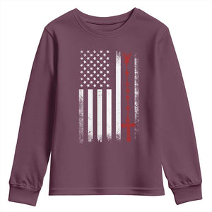 American Flag Rosary Catholic Cross Youth Sweatshirt TS10 Maroon Print Your Wear