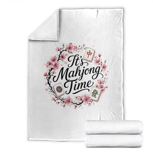 Mahjong Throw Blanket Floral Mah Jongg TS10 White Print Your Wear