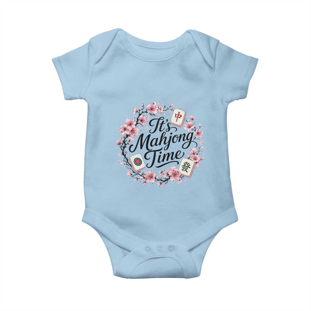 Mahjong Baby Onesie Floral Mah Jongg TS10 Light Blue Print Your Wear