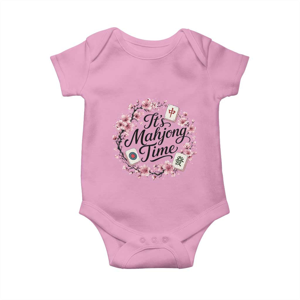 Mahjong Baby Onesie Floral Mah Jongg TS10 Light Pink Print Your Wear