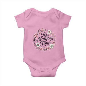 Mahjong Baby Onesie Floral Mah Jongg TS10 Light Pink Print Your Wear