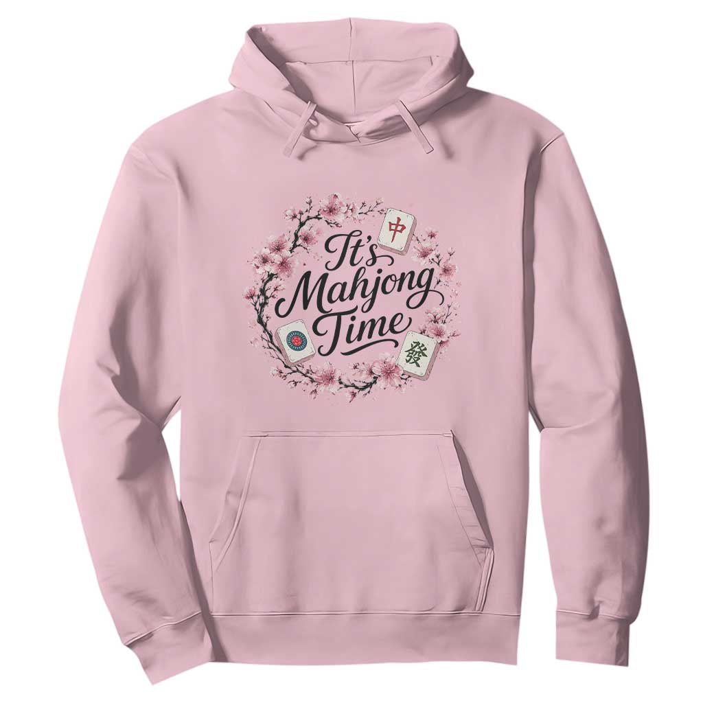 Mahjong Hoodie Floral Mah Jongg TS10 Light Pink Print Your Wear