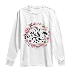 Mahjong Long Sleeve Shirt Floral Mah Jongg TS10 White Print Your Wear