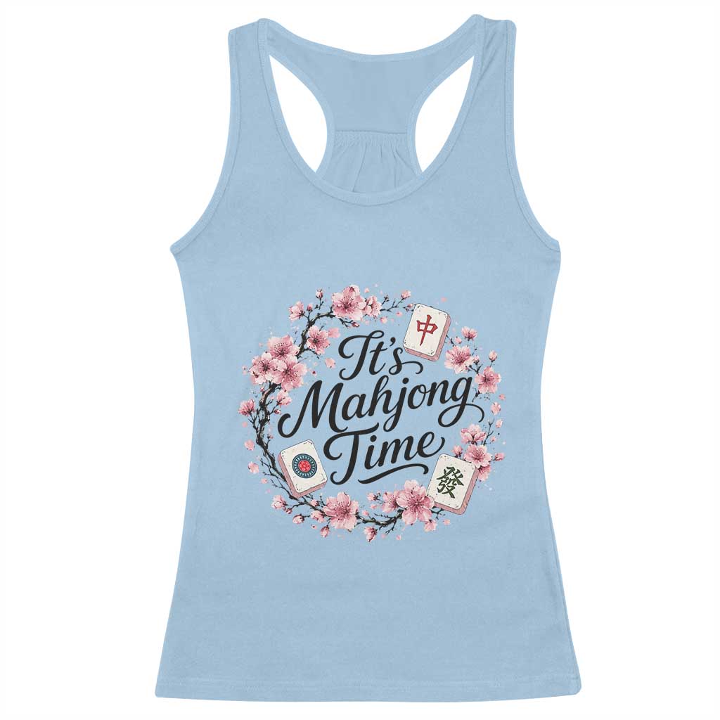 Mahjong Racerback Tank Top Floral Mah Jongg TS10 Light Blue Print Your Wear