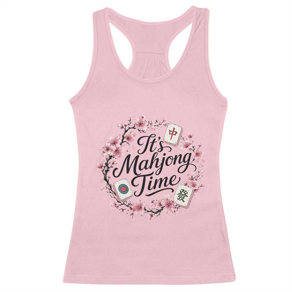 Mahjong Racerback Tank Top Floral Mah Jongg TS10 Light Pink Print Your Wear