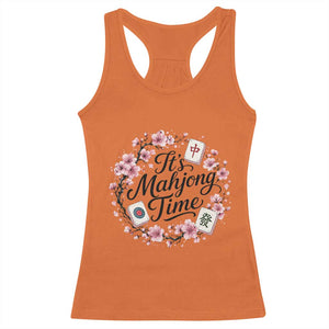 Mahjong Racerback Tank Top Floral Mah Jongg TS10 Orange Print Your Wear