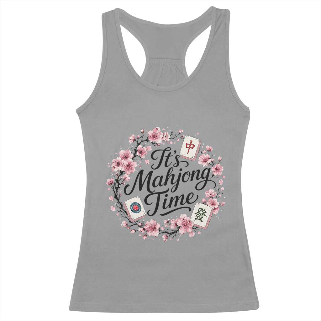 Mahjong Racerback Tank Top Floral Mah Jongg TS10 Sport Gray Print Your Wear