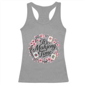 Mahjong Racerback Tank Top Floral Mah Jongg TS10 Sport Gray Print Your Wear