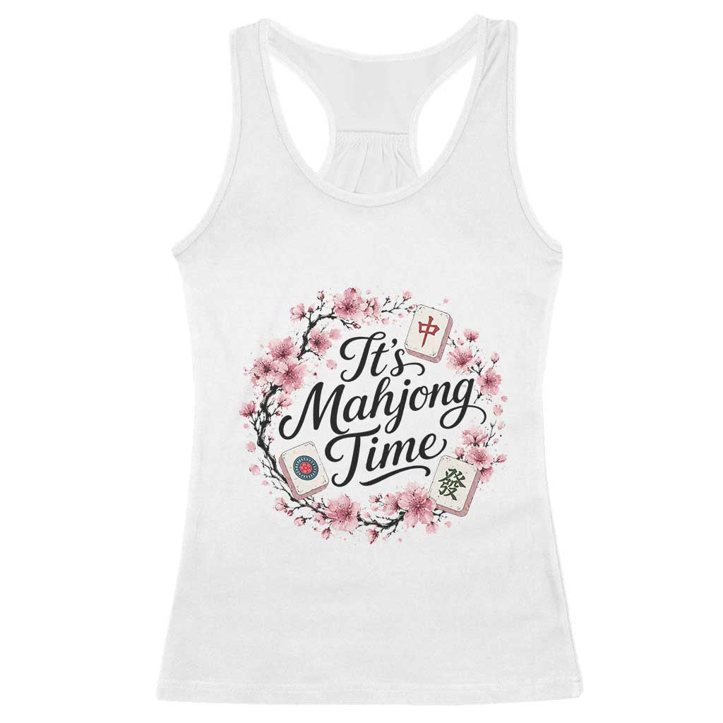 Mahjong Racerback Tank Top Floral Mah Jongg TS10 White Print Your Wear