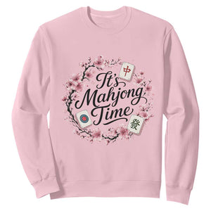 Mahjong Sweatshirt Floral Mah Jongg TS10 Light Pink Print Your Wear