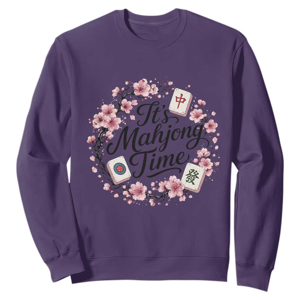 Mahjong Sweatshirt Floral Mah Jongg TS10 Purple Print Your Wear