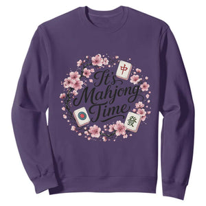 Mahjong Sweatshirt Floral Mah Jongg TS10 Purple Print Your Wear
