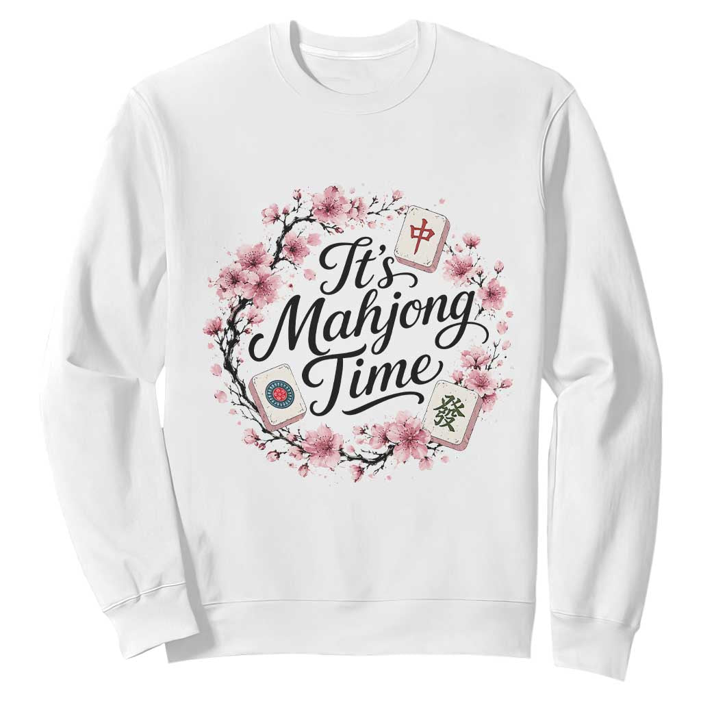 Mahjong Sweatshirt Floral Mah Jongg TS10 White Print Your Wear