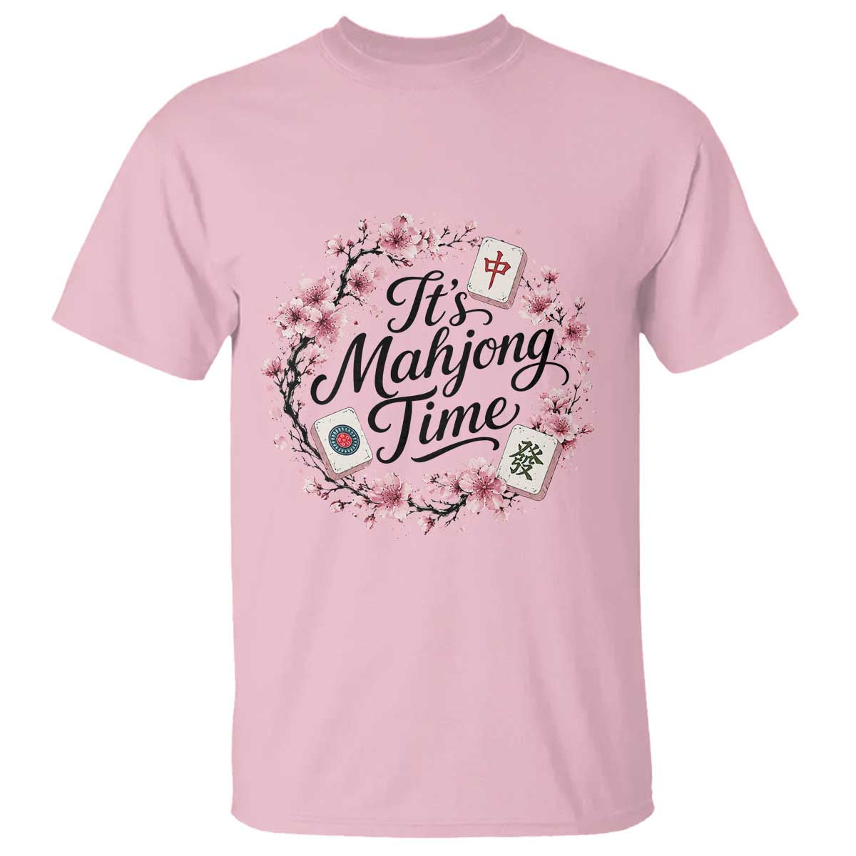 Mahjong T Shirt Floral Mah Jongg TS10 Light Pink Print Your Wear