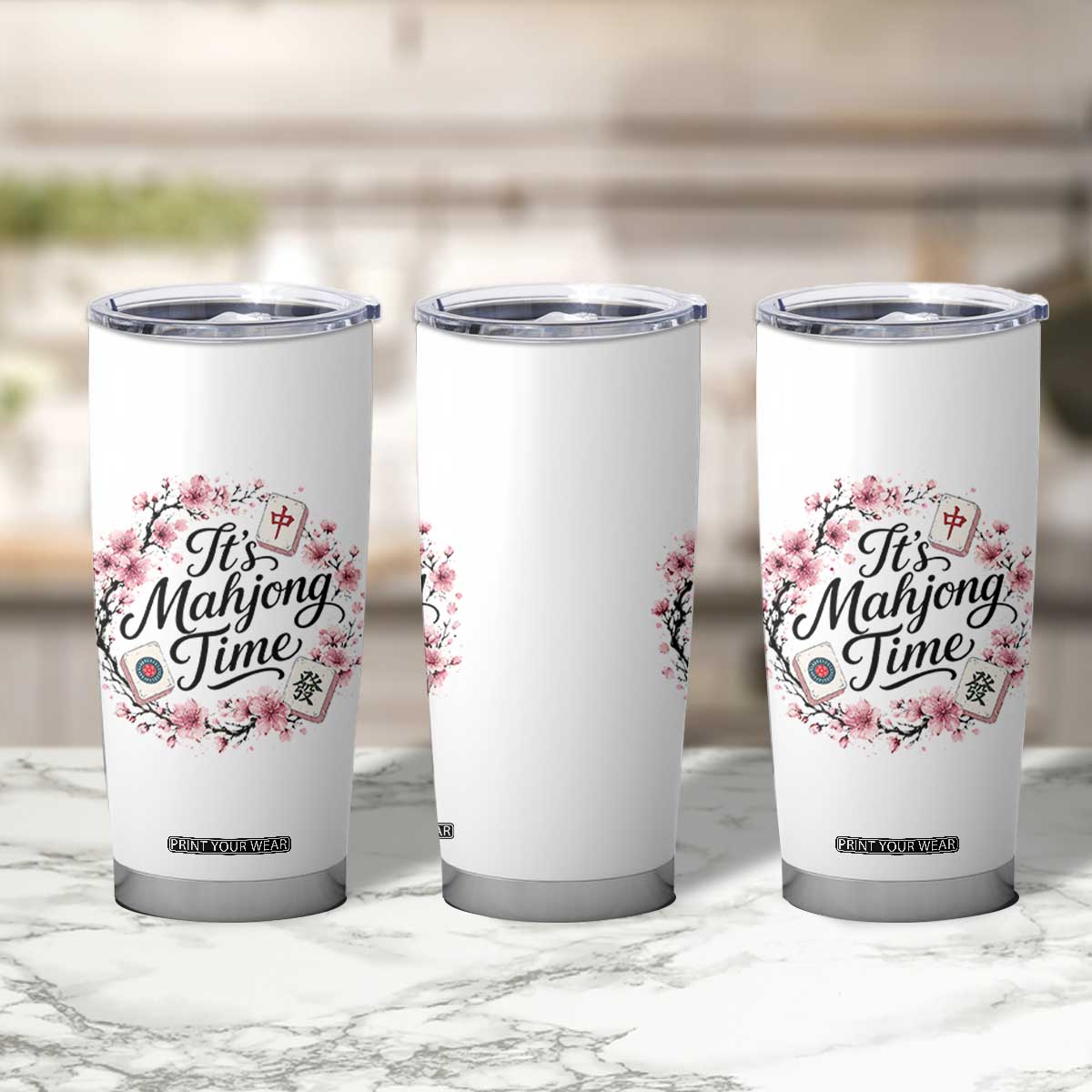 Mahjong Tumbler Cup Floral Mah Jongg TS10 Print Your Wear