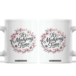 Mahjong Coffee Mug Floral Mah Jongg TS10 White Print Your Wear
