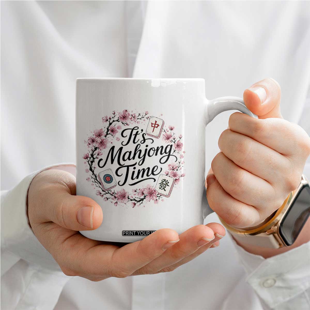 Mahjong Coffee Mug Floral Mah Jongg TS10 Print Your Wear