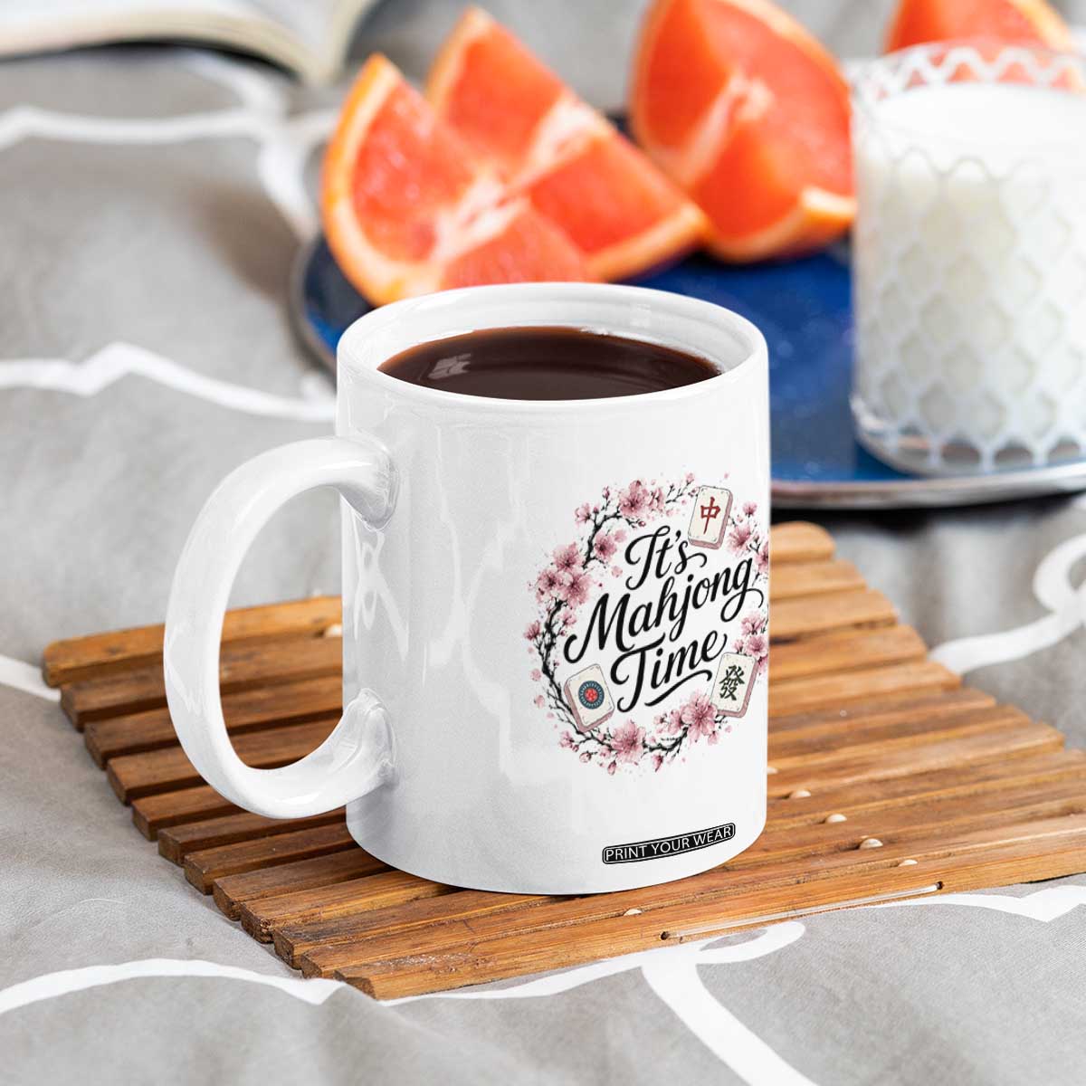 Mahjong Coffee Mug Floral Mah Jongg TS10 Print Your Wear