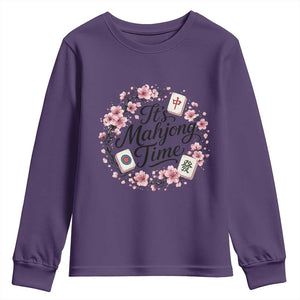 Mahjong Youth Sweatshirt Floral Mah Jongg TS10 Purple Print Your Wear