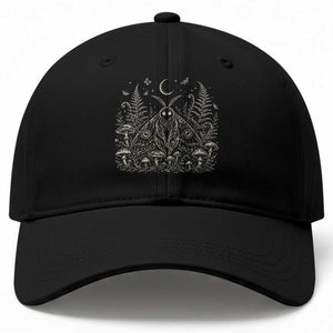 Mothman Baseball Cap Vintage Cryptid Graphic Gothic Forest Moth Mushroom Folklore Gift TS10 Print Your Wear