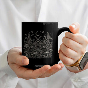 Mothman Coffee Mug Vintage Cryptid Graphic Gothic Forest Moth Mushroom Folklore Gift TS10 Print Your Wear