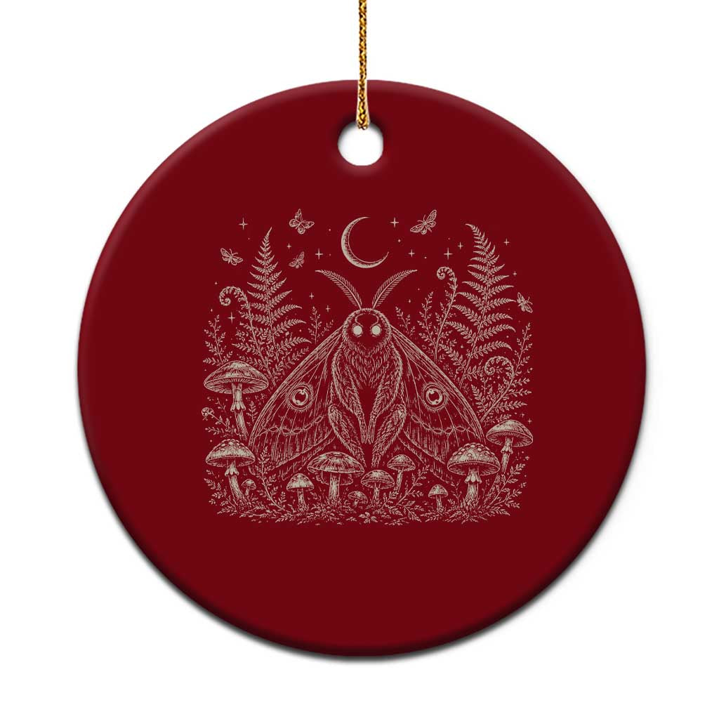 Mothman Ceramic Ornament Vintage Cryptid Graphic Gothic Forest Moth Mushroom Folklore Gift TS10 1pc Red Print Your Wear