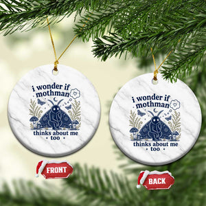Funny Mothman Ceramic Ornament I Wonder If Mothman Thinks About Me Too Cryptid Weirdcore TS10 1pc White Marble Print Your Wear