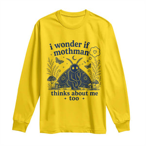 Funny Mothman Long Sleeve Shirt I Wonder If Mothman Thinks About Me Too Cryptid Weirdcore TS10 Daisy Print Your Wear