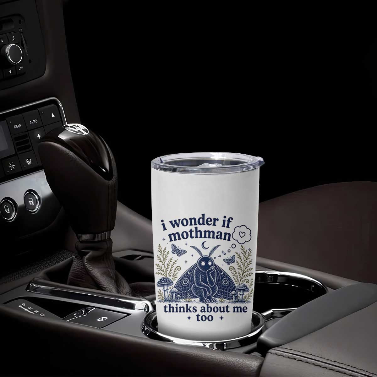 Funny Mothman Tumbler Cup I Wonder If Mothman Thinks About Me Too Cryptid Weirdcore TS10 Print Your Wear