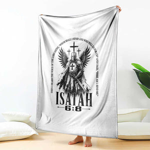 Here Am I Send Me Isaiah 6 8 Catholic Knight Templar Crusader Faith Throw Blanket TS10 Print Your Wear