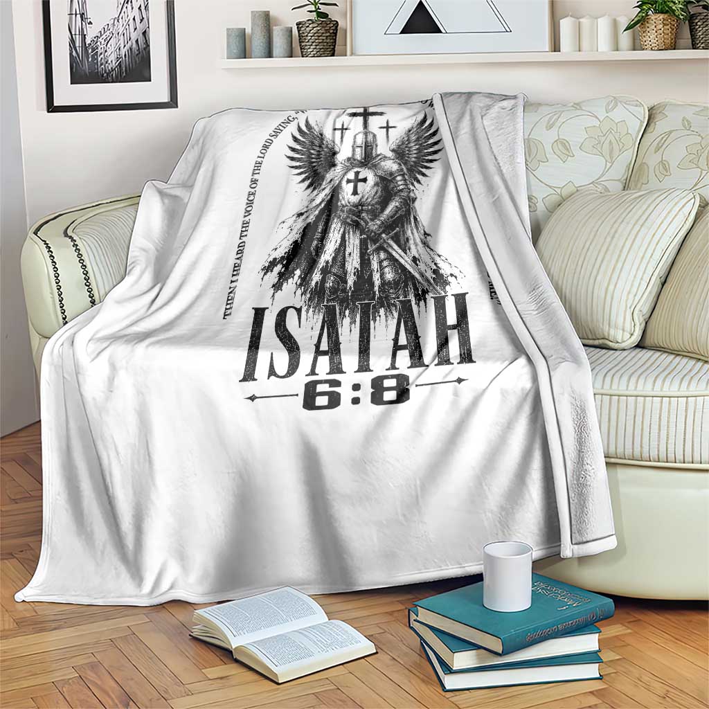 Here Am I Send Me Isaiah 6 8 Catholic Knight Templar Crusader Faith Throw Blanket TS10 Print Your Wear