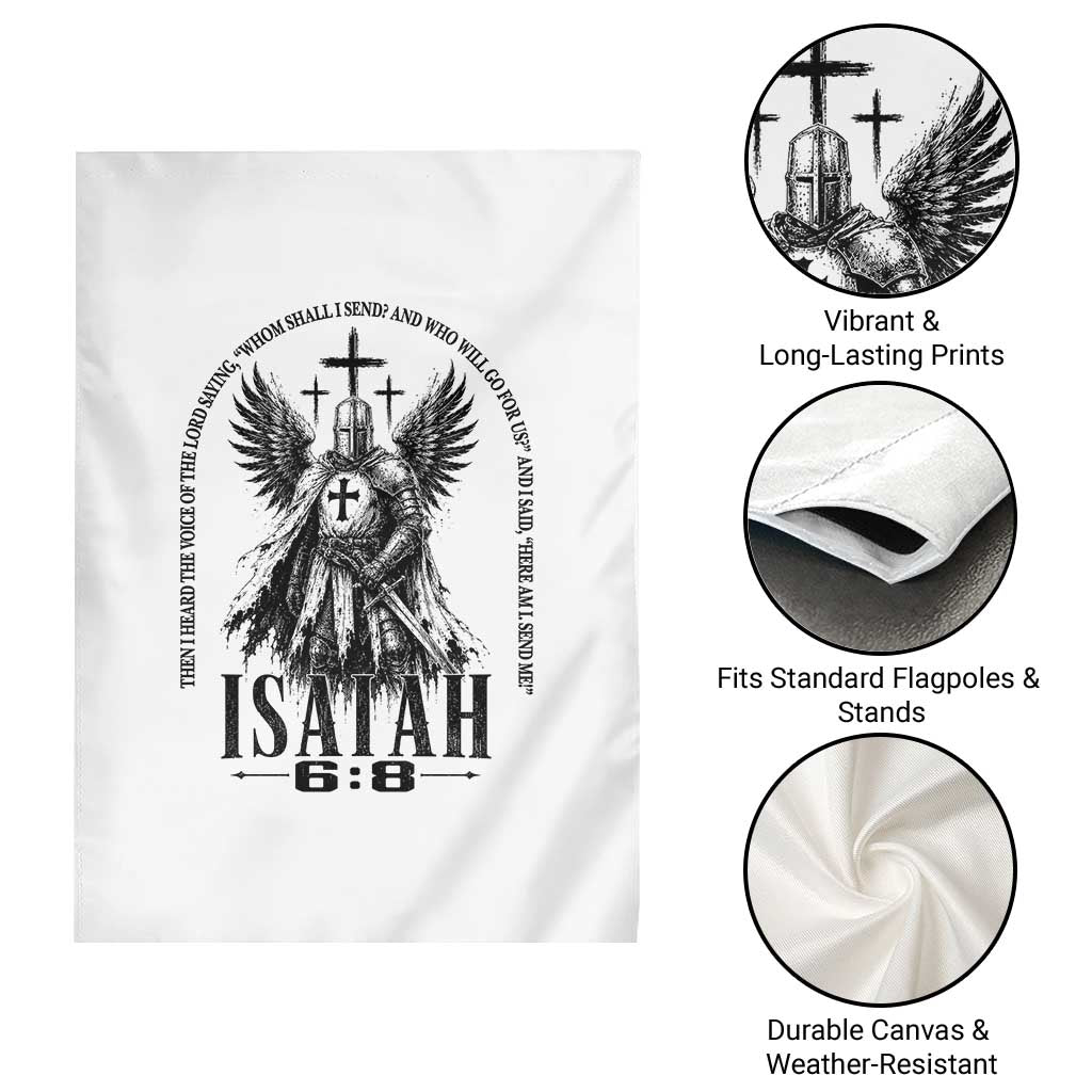Here Am I Send Me Isaiah 6 8 Catholic Knight Templar Crusader Faith Garden Flag TS10 Print Your Wear