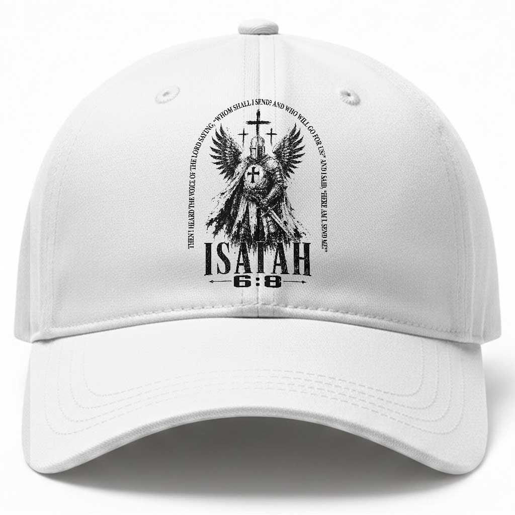 Here Am I Send Me Isaiah 6 8 Catholic Knight Templar Crusader Faith Baseball Cap TS10 Print Your Wear