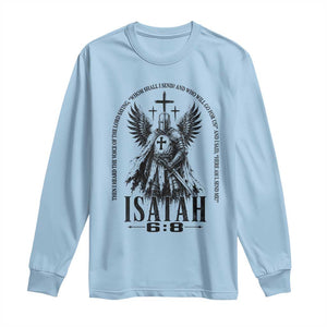 Here Am I Send Me Isaiah 6 8 Catholic Knight Templar Crusader Faith Long Sleeve Shirt TS10 Light Blue Print Your Wear