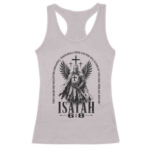 Here Am I Send Me Isaiah 6 8 Catholic Knight Templar Crusader Faith Racerback Tank Top TS10 Ice Gray Print Your Wear