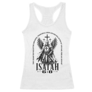 Here Am I Send Me Isaiah 6 8 Catholic Knight Templar Crusader Faith Racerback Tank Top TS10 White Print Your Wear