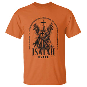 Here Am I Send Me Isaiah 6 8 Catholic Knight Templar Crusader Faith T Shirt TS10 Orange Print Your Wear