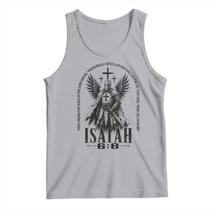 Here Am I Send Me Isaiah 6 8 Catholic Knight Templar Crusader Faith Tank Top TS10 Athletic Heather Print Your Wear