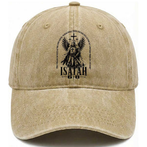 Here Am I Send Me Isaiah 6 8 Catholic Knight Templar Crusader Faith Washed Cotton Baseball Cap TS10 Print Your Wear