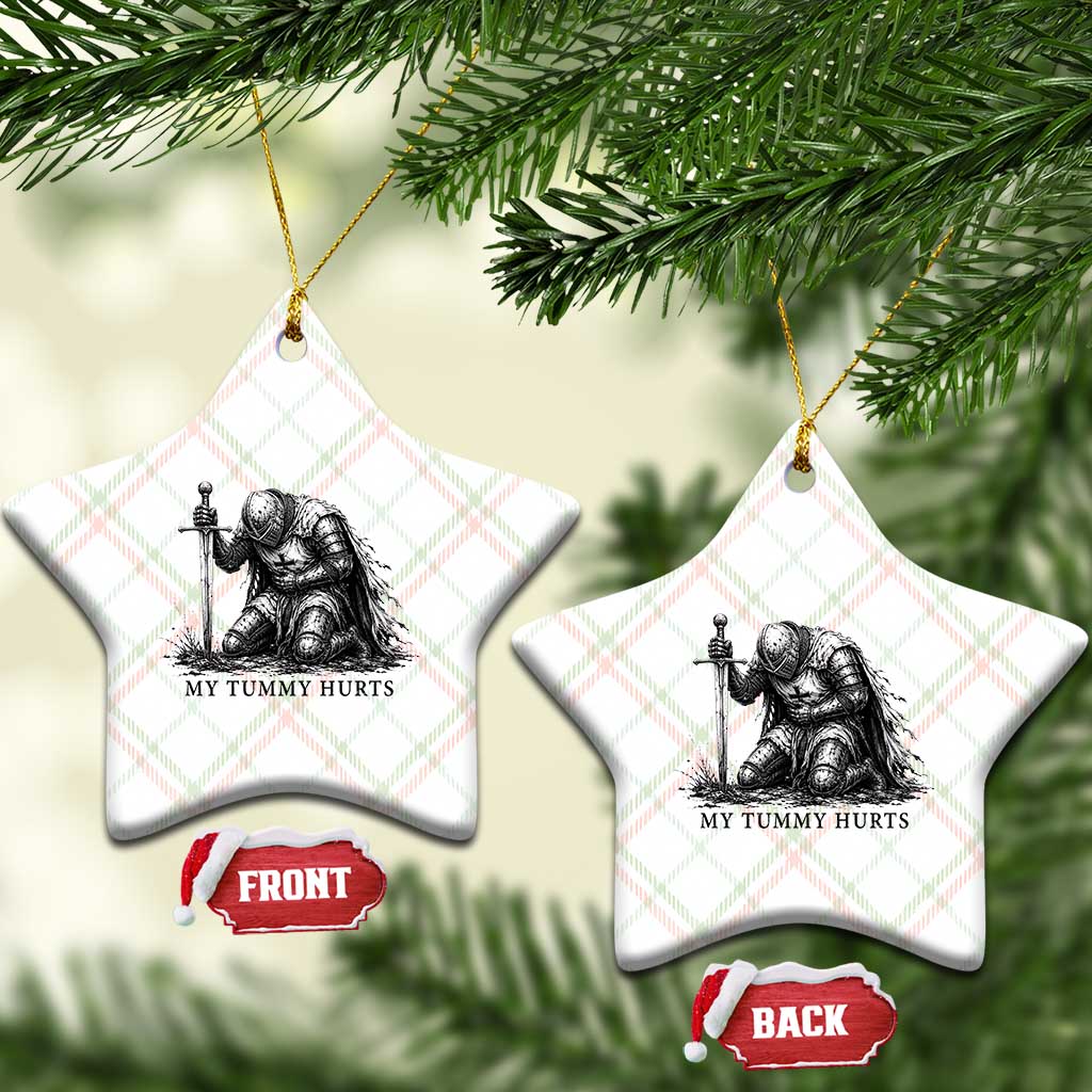 Tummy Hurts Funny Medieval Knight Ceramic Ornament Dark Fantasy Meme TS10 Print Your Wear