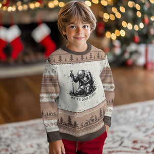 Tummy Hurts Funny Medieval Knight Ugly Christmas Sweater Dark Fantasy Meme TS10 Mocha Mousse Print Your Wear