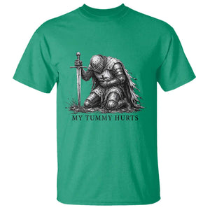 Tummy Hurts Funny Medieval Knight T Shirt Dark Fantasy Meme TS10 Irish Green Print Your Wear