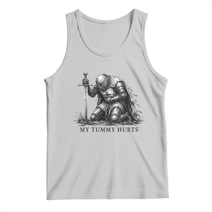 Tummy Hurts Funny Medieval Knight Tank Top Dark Fantasy Meme TS10 Ash Print Your Wear