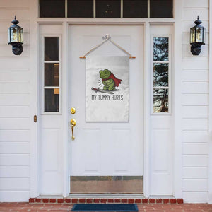 Tummy Hurts Funny Medieval Frog Garden Flag Dark Fantasy Meme TS10 Print Your Wear