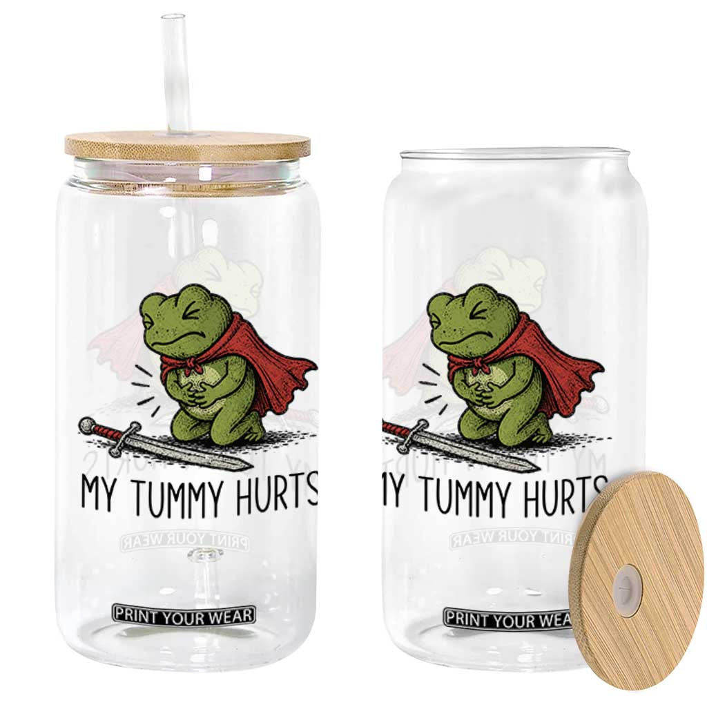 Tummy Hurts Funny Medieval Frog Glass Can Dark Fantasy Meme TS10 Print Your Wear