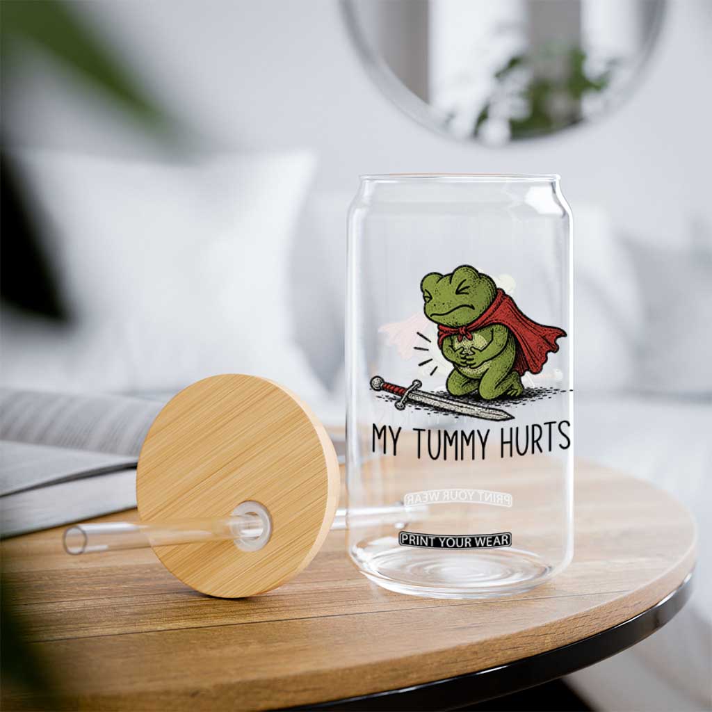 Tummy Hurts Funny Medieval Frog Glass Can Dark Fantasy Meme TS10 Print Your Wear