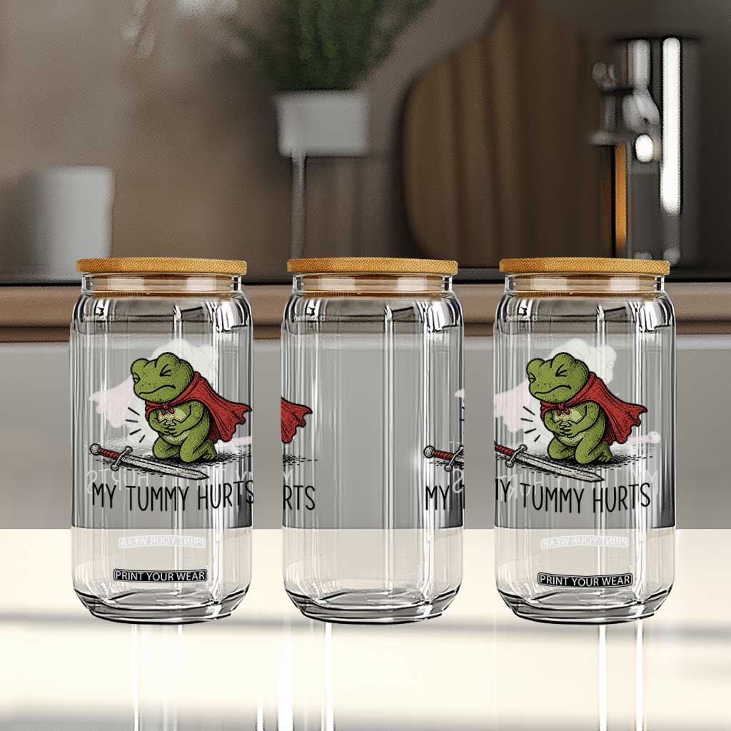 Tummy Hurts Funny Medieval Frog Glass Can Dark Fantasy Meme TS10 Print Your Wear