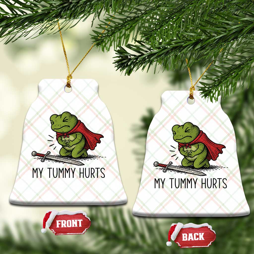 Tummy Hurts Funny Medieval Frog Ceramic Ornament Dark Fantasy Meme TS10 Print Your Wear